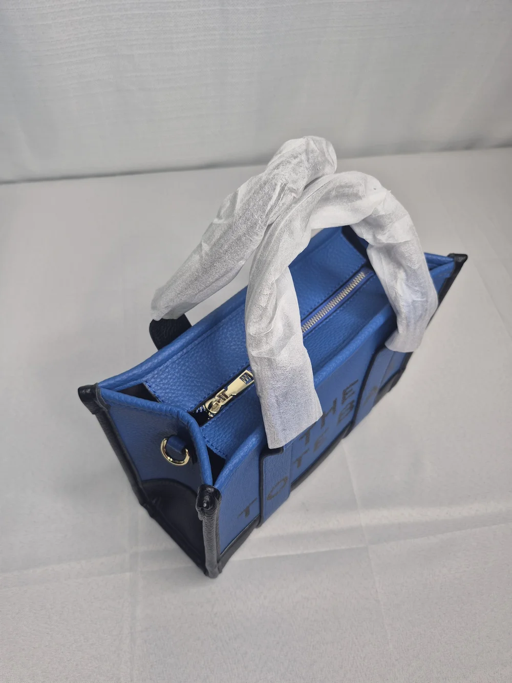 Fashion Blue and Black Structured Tote Bag NWOT